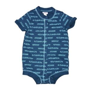 Cat & Jack Short Sleeve Romper 18 Months Teal Print